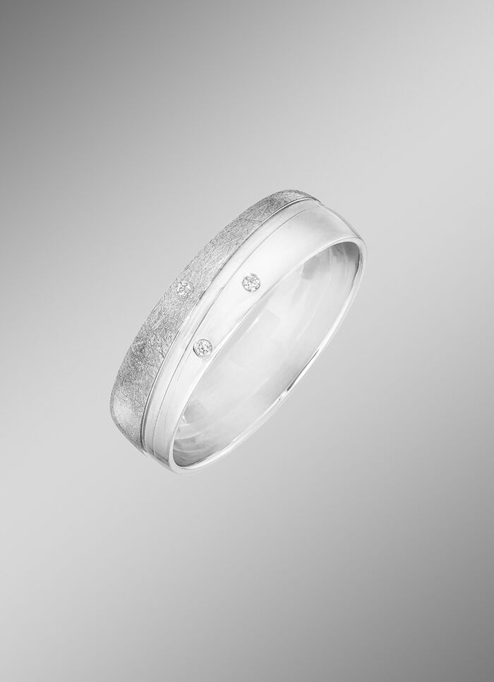 Schitterende trouwring in witgoud 