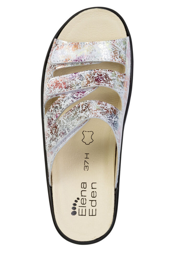 ELENA EDEN, comfortabele damesmuiltjes, breedte H, met uitneembaar voetbed ECRU-ROSÉ