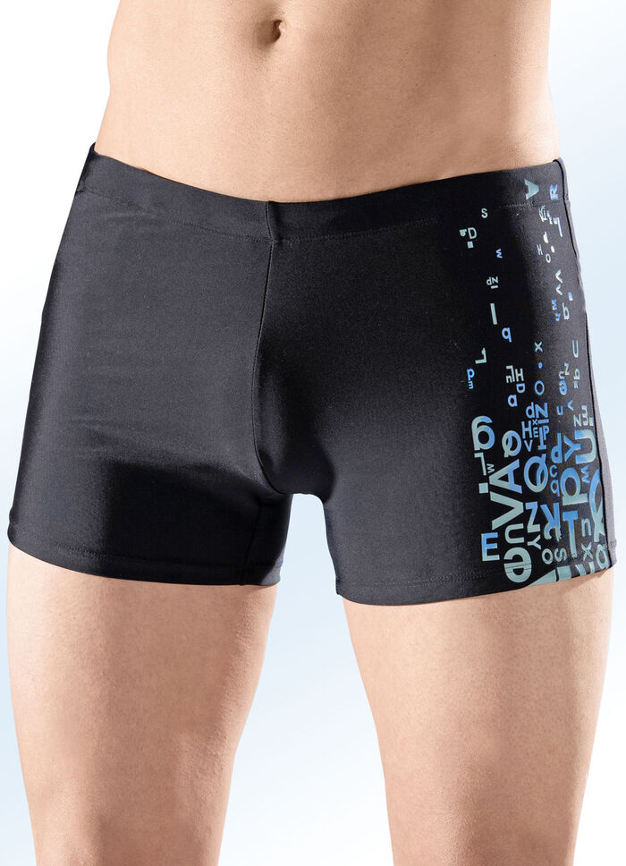 Naturana zwembroek met print aan de zijkant 