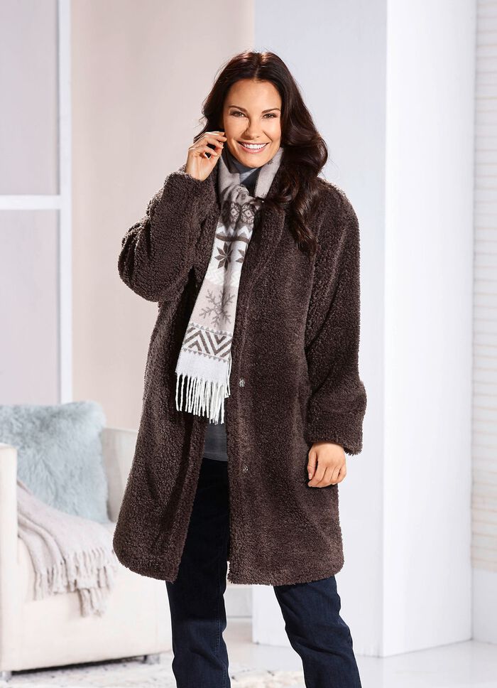 Korte jas van teddy-pluche 