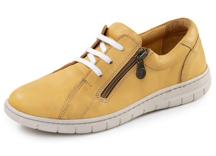 ELENA EDEN, comfortabele dames veterschoenen, breedte G, met uitneembaar voetbed GELB