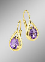 Oorbellen met echte amethist 