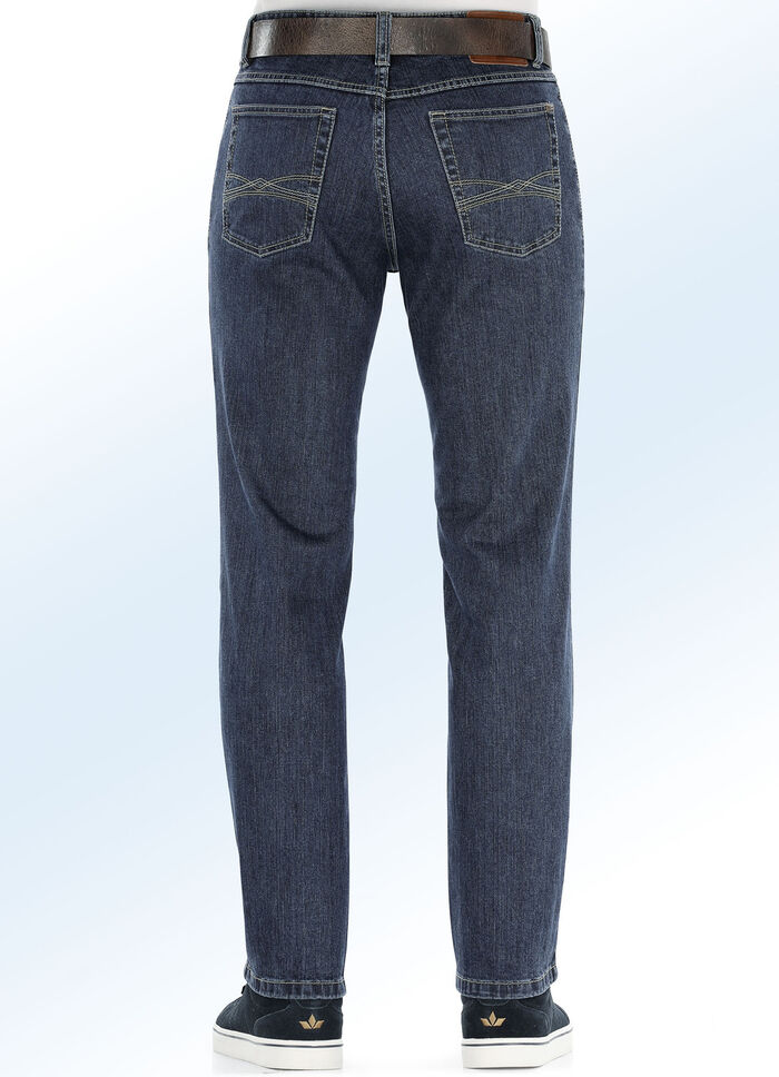 Casual jeans in 2 kleuren MIDDELBLAUW