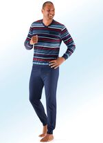 Set van twee pyjama's met V-hals en manchetten 