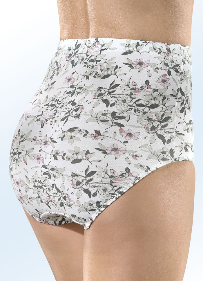 Verpakking met vier slips met bloemetjesdessin 