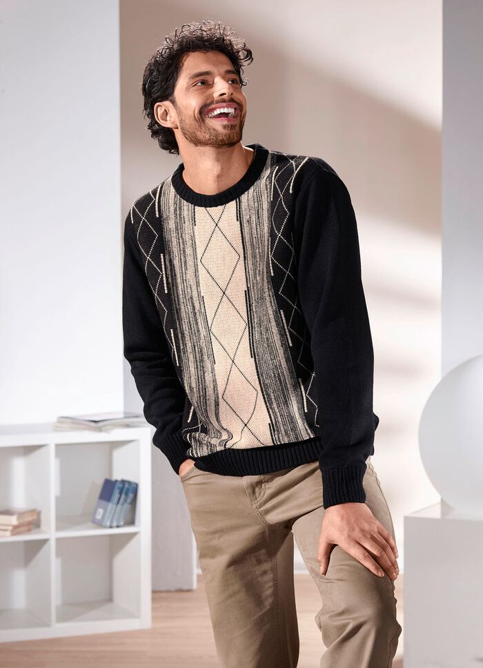 Trui met ronde hals en jacquardmotief 