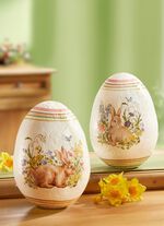 Decoratieve eieren in nostalgische aquarelstijl, set van 2 