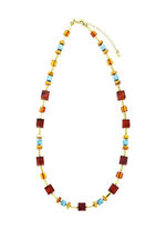 Ketting met amber en turkoois 