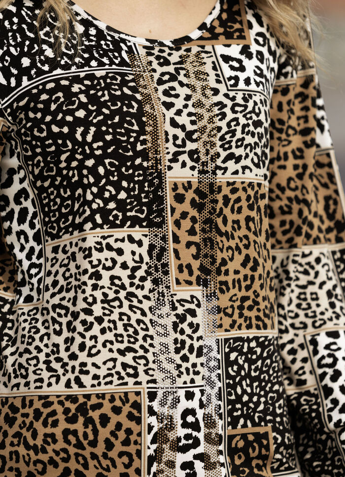 Shirt met uitgebreide strass-versiering 