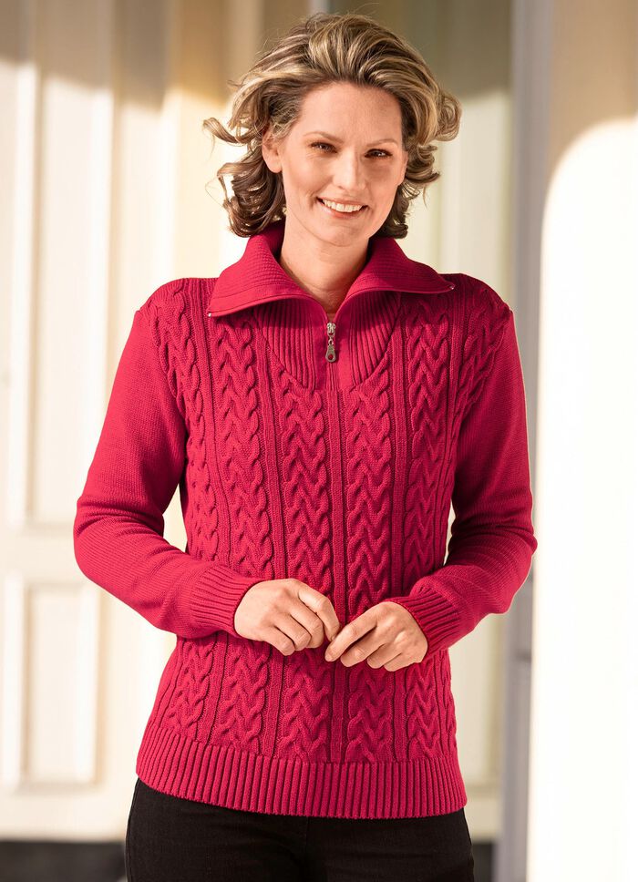 Trui met stretchstructuren 