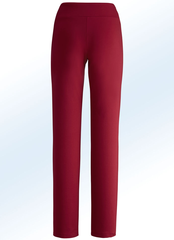 Jerseybroek met een hogere, elastische tailleband ROOD