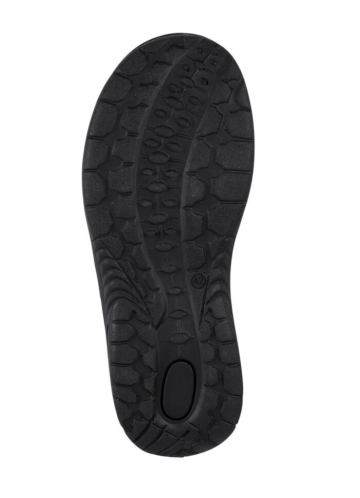 Sandaal van ingevet, gearceerd rundleer 