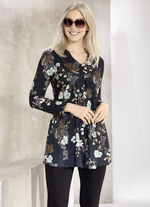 Uniek lang shirt met ronde kraag 