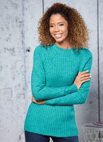 Trui van gezellige kwaliteit GROEN GEM&Ecirc;LEERD (75211)