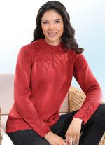 Trui van een structuurmix ZEGELROOD