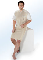 G&ouml;tting nachthemd met V-hals, borstzak, natuurlijke vezel 