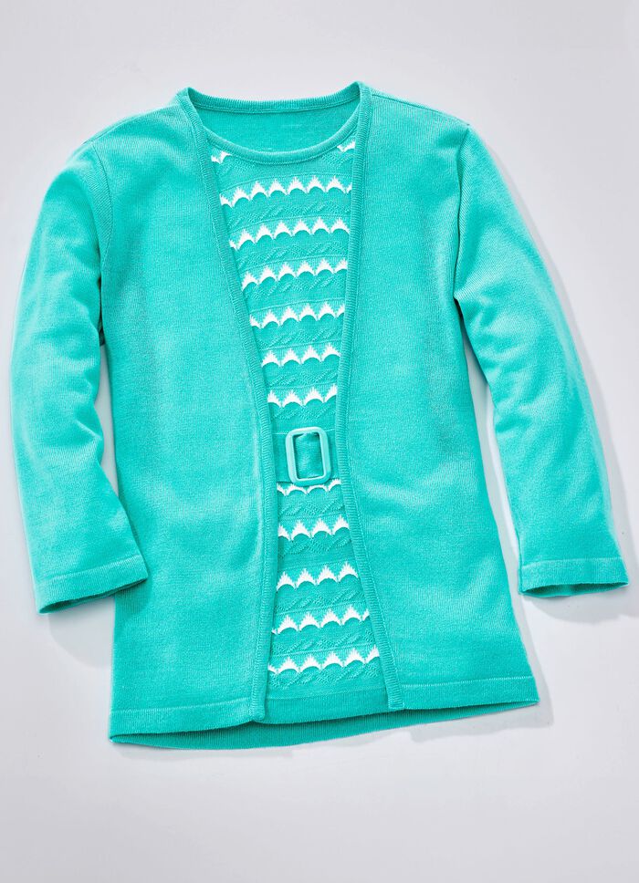 Trui in twinset-look AQUA-WIT