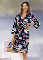 Nachtjapon met kant en 3/4-mouwen 