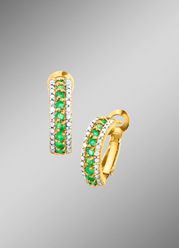 Opvouwbare oorringen met smaragden 