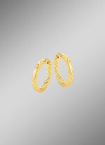 Creolen met structuur van verguld zilver 