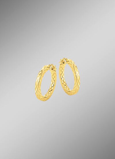 Creolen met structuur van verguld zilver 