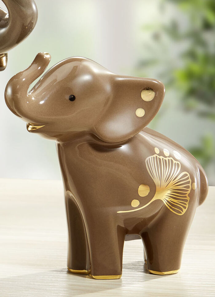 Goebel olifant met echt goudplating BRUIN