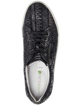 Waldl&auml;ufer veterschoen van glanzend bedrukt nubuckleer ZWART-BRONS