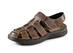 GINO GALANTE, zomerse herensandalen, gemaakt van leer MARONE