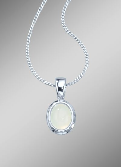 Kettinghanger met pantserketting en echte, witte maansteen 