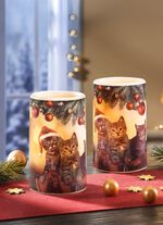 Echte waskaarsen met led, set van 2 