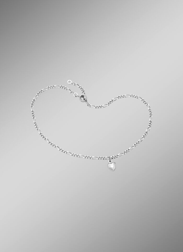 Delicaat Figaro enkelbandje met hartje hanger 