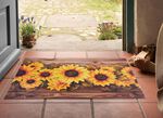 Deurmat met zonnebloemmotief 