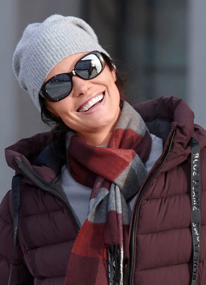 Seeberger, dames gekookte wollen muts, met ajou-patroon GRIJS