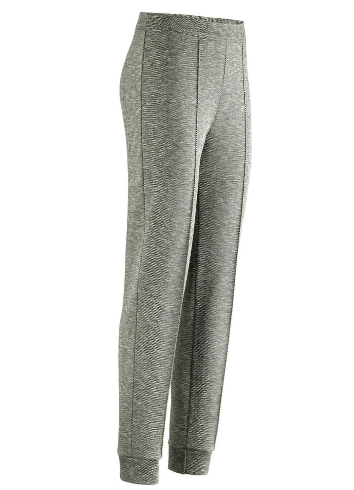 Gebreide broek OLIJF-ZWART