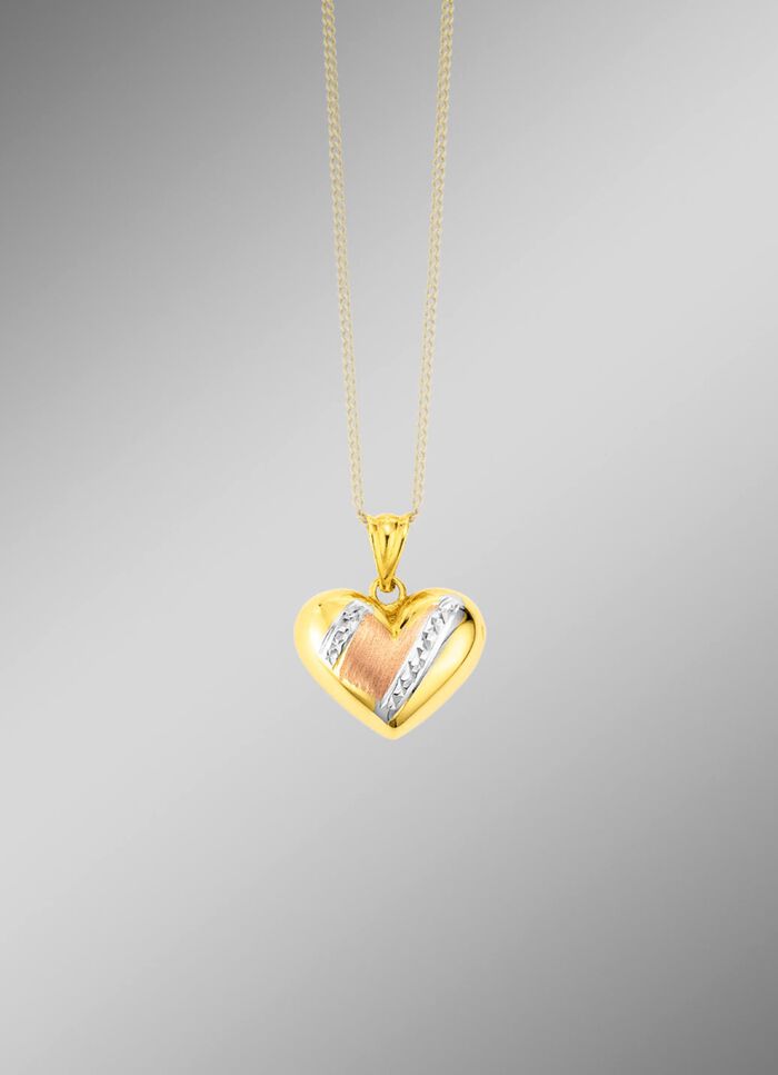 Harthanger met diamantcoating in driekleur 