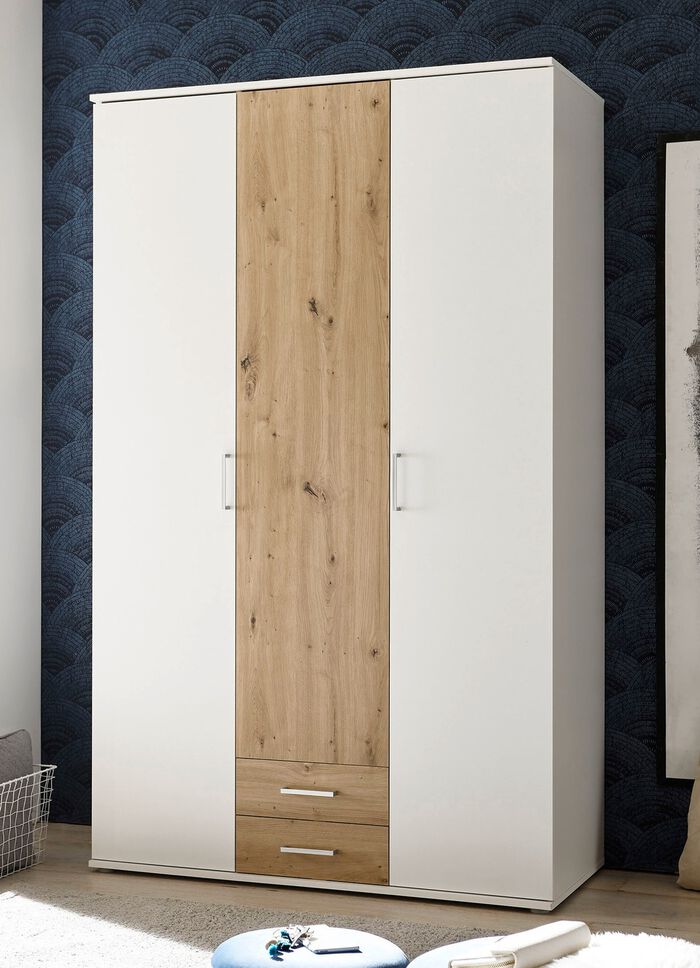 Moderne kledingkast met montageservice op aanvraag WIT EIKEN