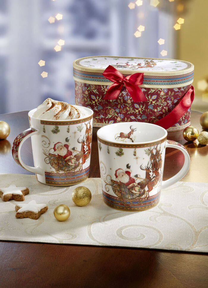 Porseleinen serie met geschenkverpakking WIT-ROOD