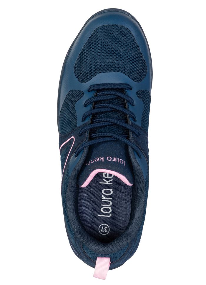 laurakent, trendy damesschoenen op blote voeten met uitneembaar voetbed MARINEBLAUW