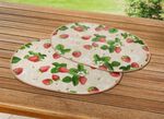 Waxdoek tafelkleed met frisse aardbeienmotieven 