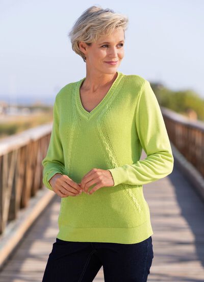 Trui met structuurmix 