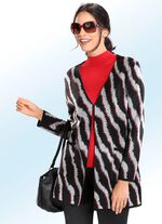 Lange cardigan met glitteraccenten en alloverdessin 