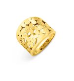 Opengewerkte damesring in bloemmotief 