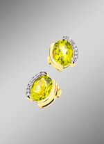 Oorstekers met echte peridoot en synthetische zirkonia 