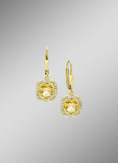 Elegante glans: oorbellen met echte citrien 