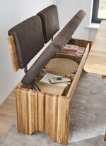 Bankstel met frame van massief, geolied eikenhout 