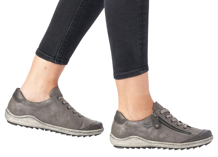 Remonte, comfortabele damessneakers, breedte G, met uitneembaar voetbed GRIJS