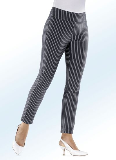 Broek met modieus streepjesmotief 