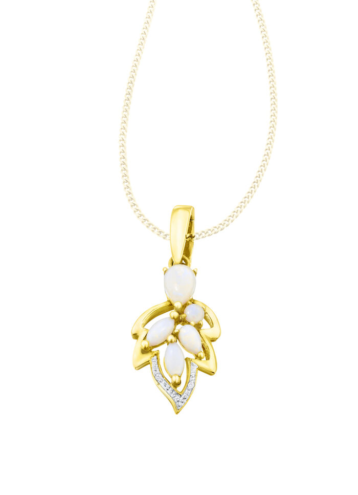 Kettinghanger met opaal en diamanten 