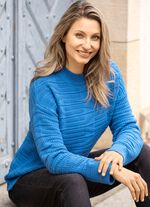 Trui met gemengde textuur AZUURBLAUW