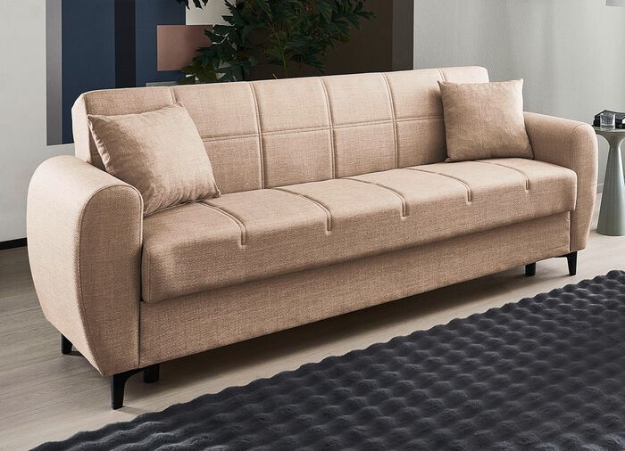 Vrijstaande gestoffeerde meubels met bedfunctie BEIGE